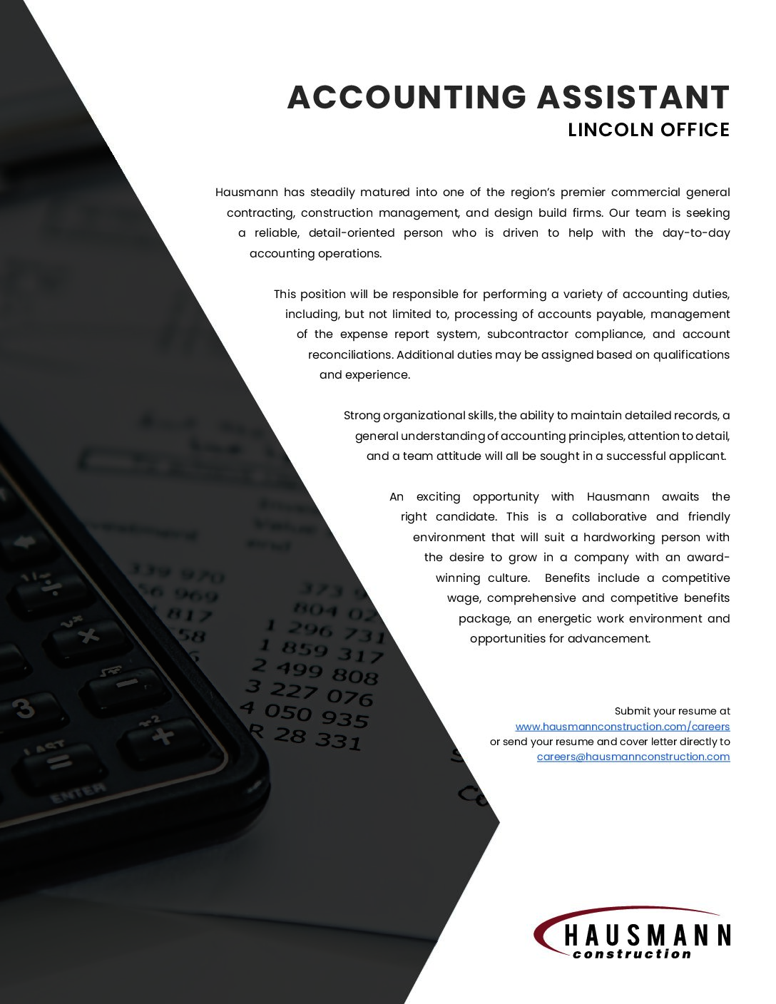 Accounting Assistant Lincoln