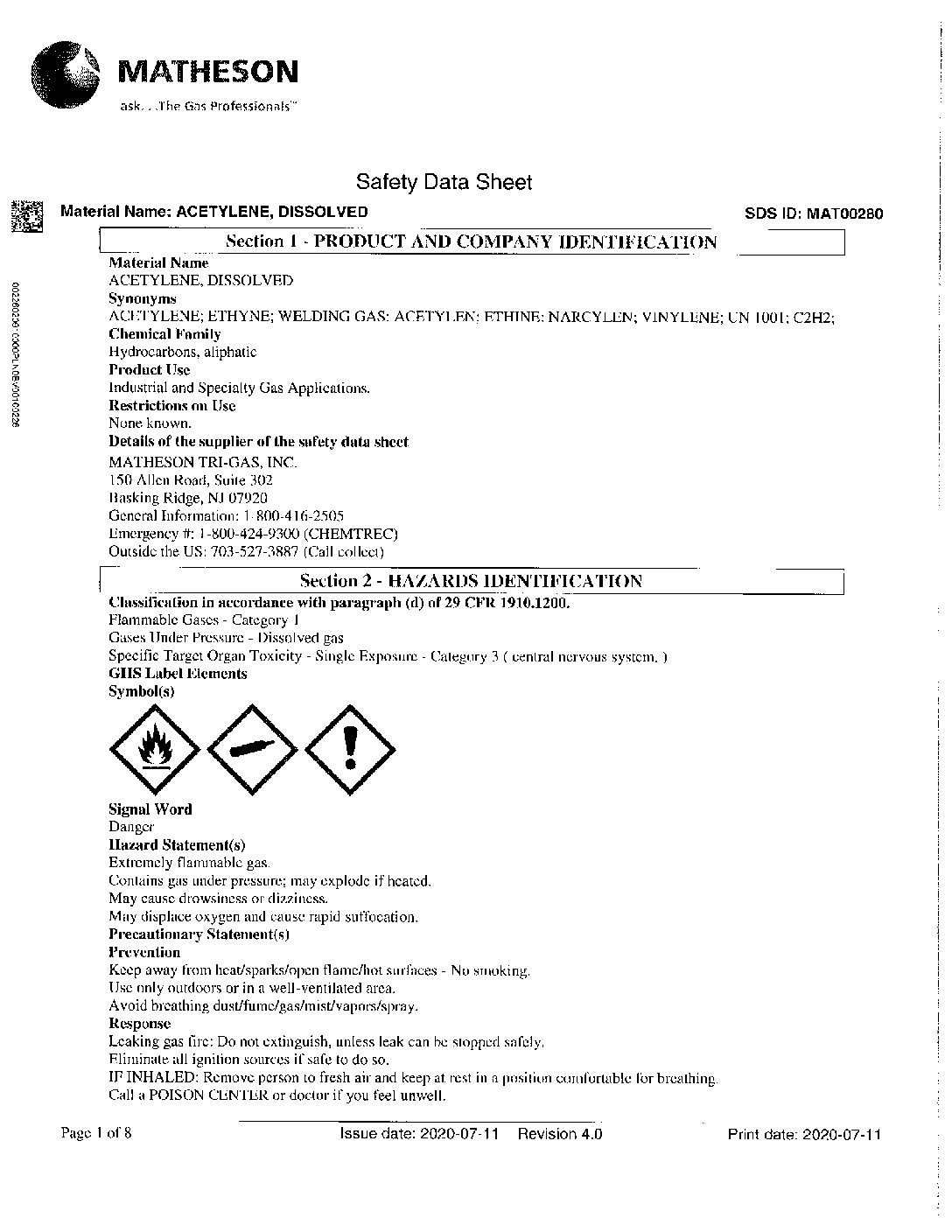 Acetylene Dissolved