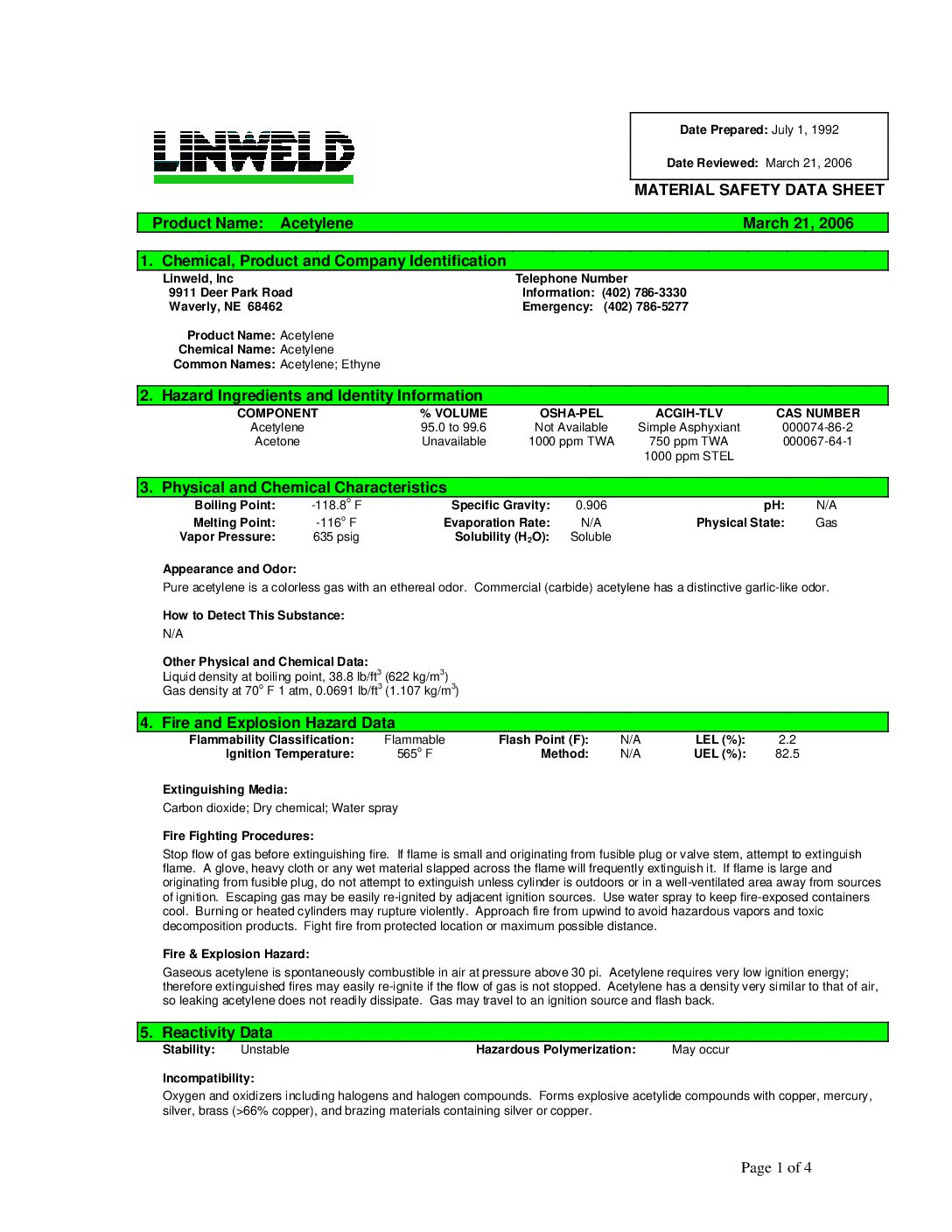 Acetylene Linweld