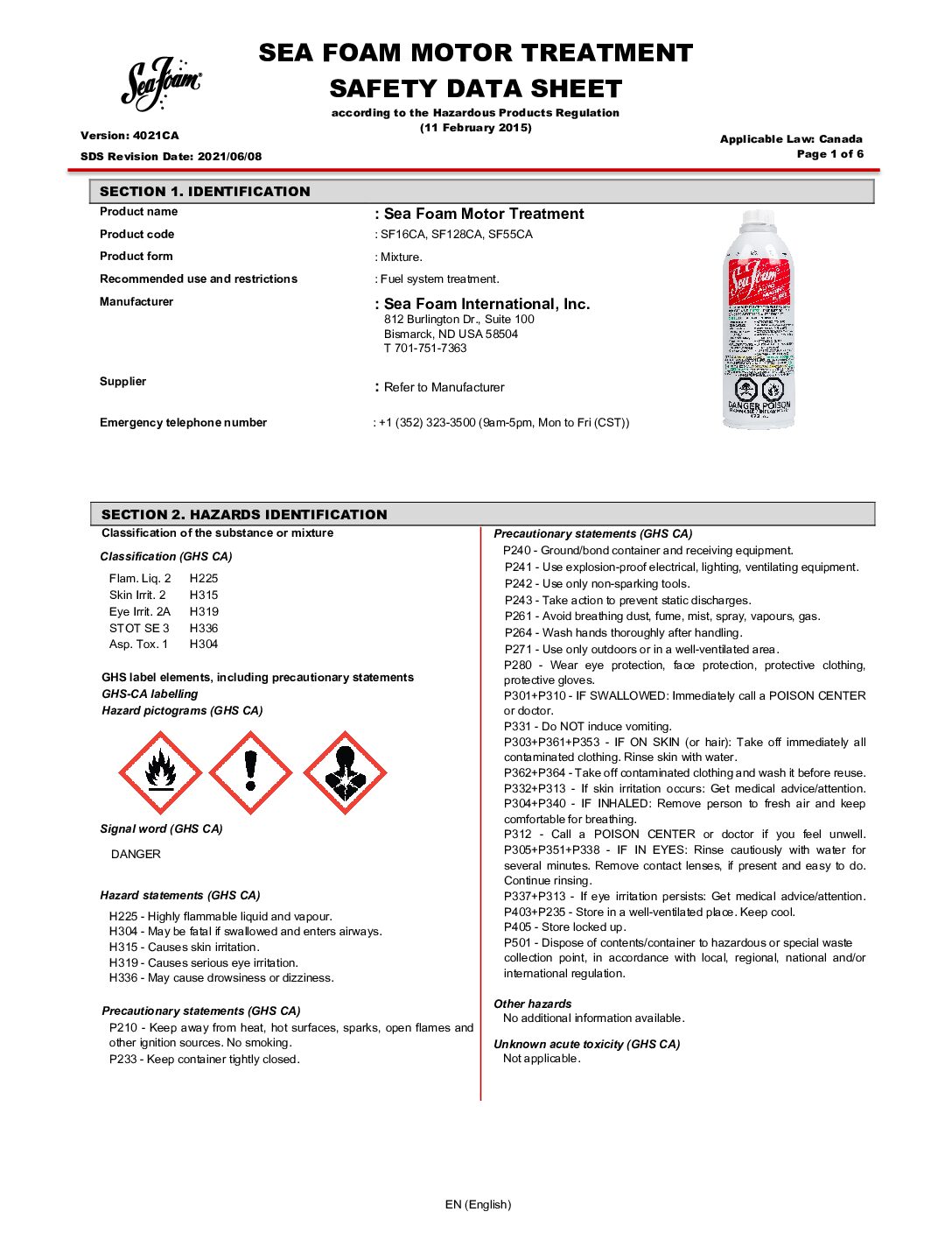 Sea Foam Motor Treatment